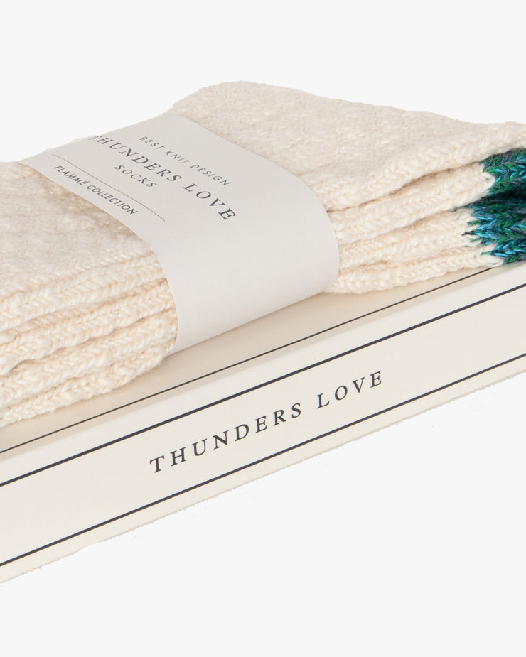 Thunders Love Flammé Collection Socks - Raw White / Turquoise