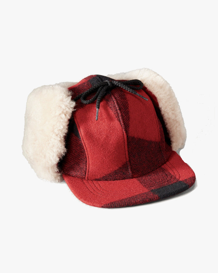 Filson Double Mackinaw Wool Cap - Red / Black Plaid