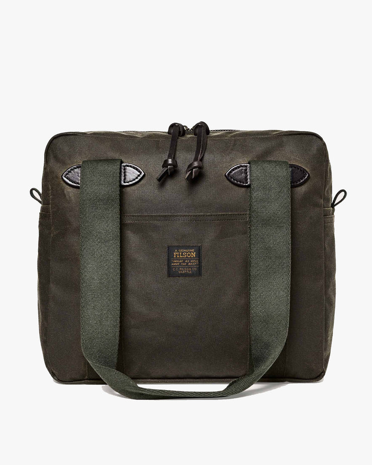 Filson Tin Cloth Tote Bag w/ Zipper - Otter Green