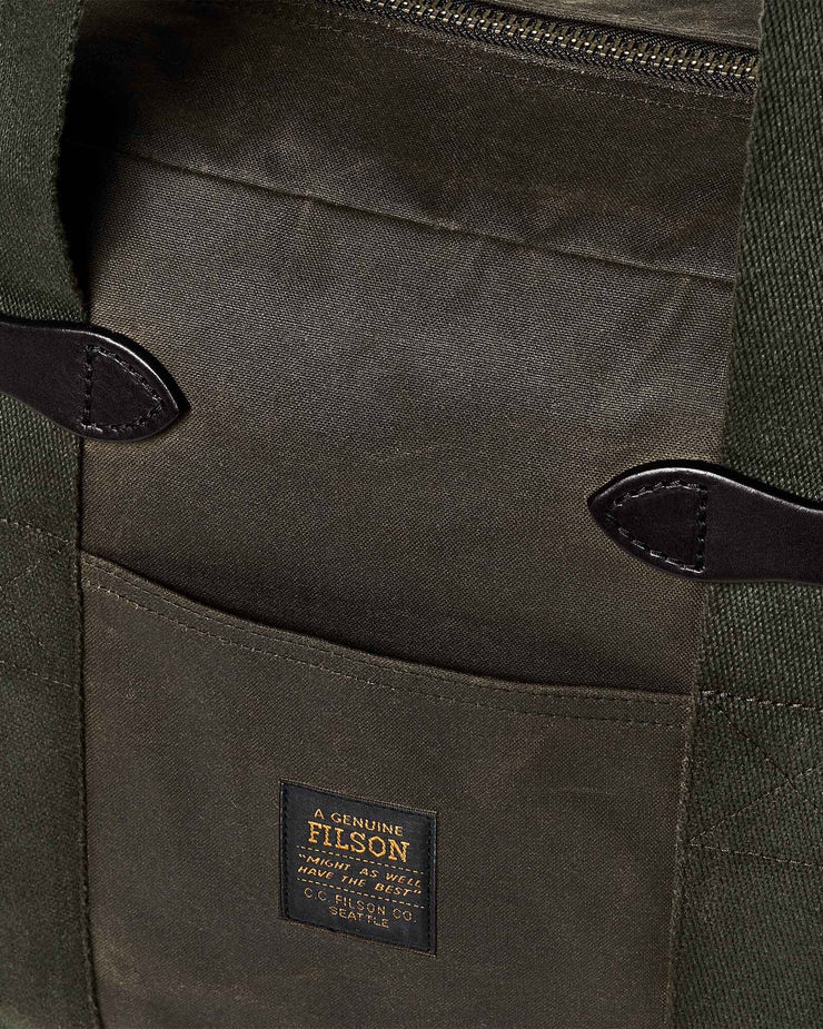 Filson Tin Cloth Tote Bag w/ Zipper - Otter Green