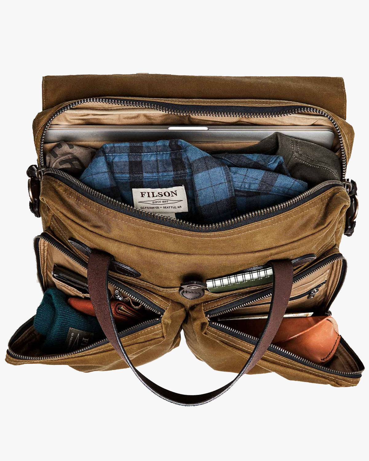 Filson 24 Hour Tin Briefcase - Dark Tan | Filson Bags | JEANSTORE