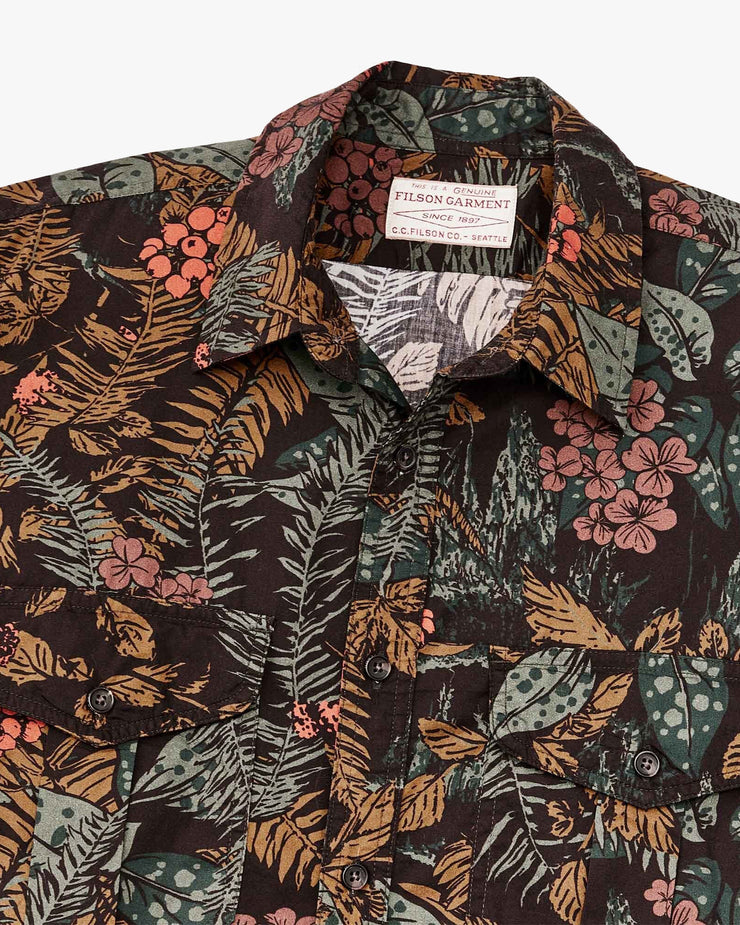 Filson Washed S/S Feather Cloth Shirt - Northwest Rainforest