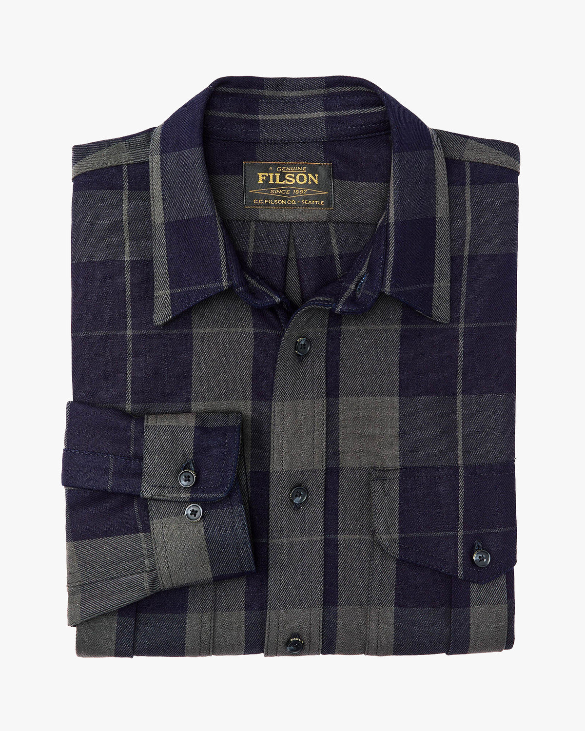 Filson Vintage Wash Alaskan Guide Shirt - Indigo / Faded Black