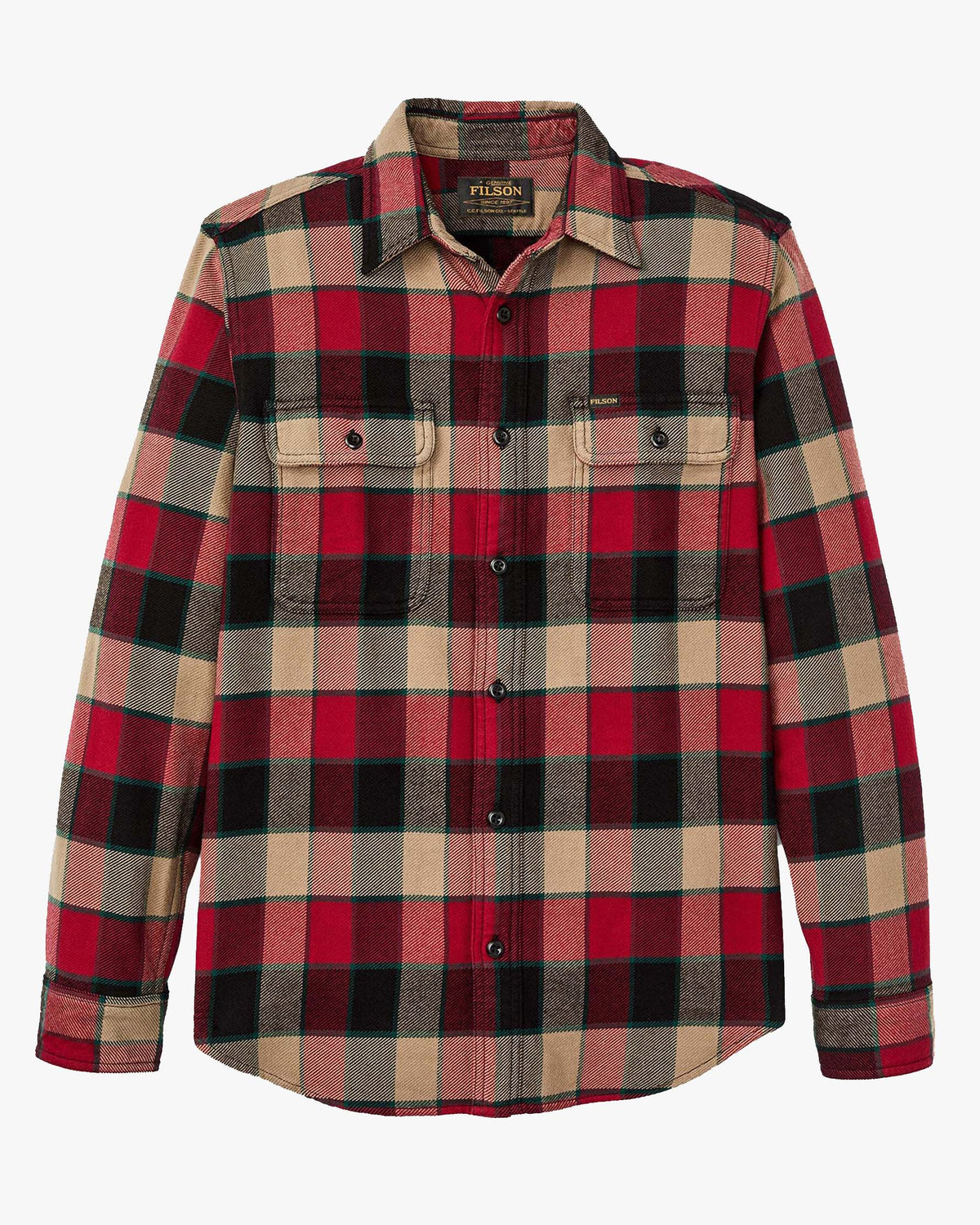 Filson Vintage Flannel Work Shirt - Red / Cream Plaid | Filson Shirts | Jeanstore