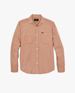 Filson The Rangeland Lightweight Flannel Shirt - Salmon / Oat Houndstooth