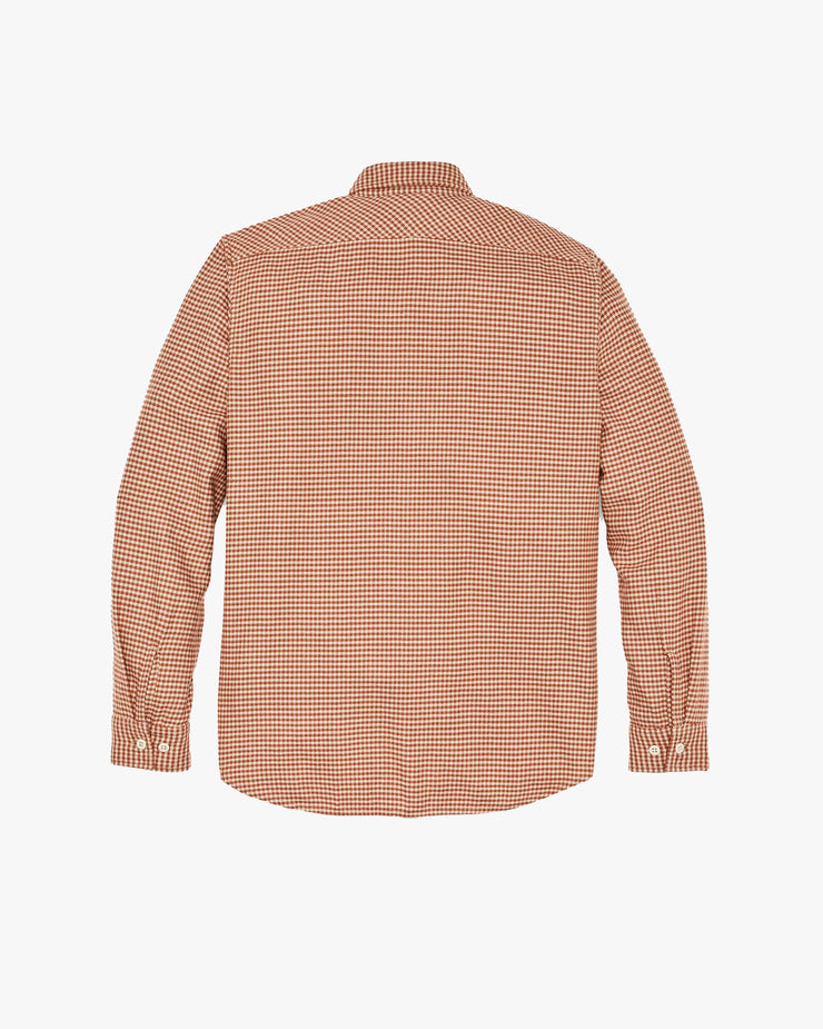 Filson The Rangeland Lightweight Flannel Shirt - Salmon / Oat Houndstooth