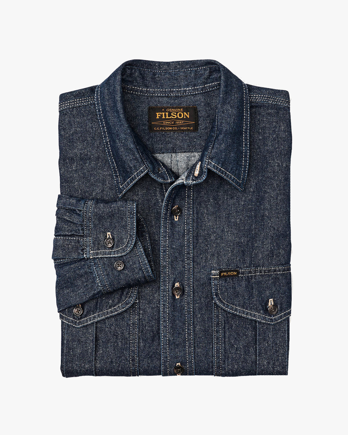 Filson Denim Guide Shirt - Rinse Indigo | Filson Shirts | JEANSTORE