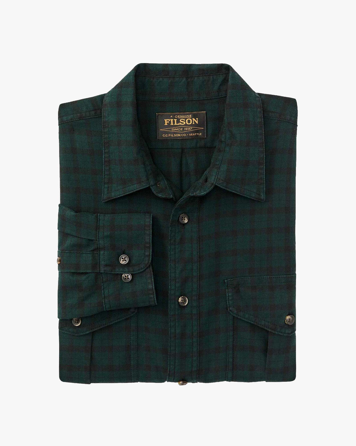 Filson Lightweight Alaskan Guide Shirt - Pine / Black Plaid