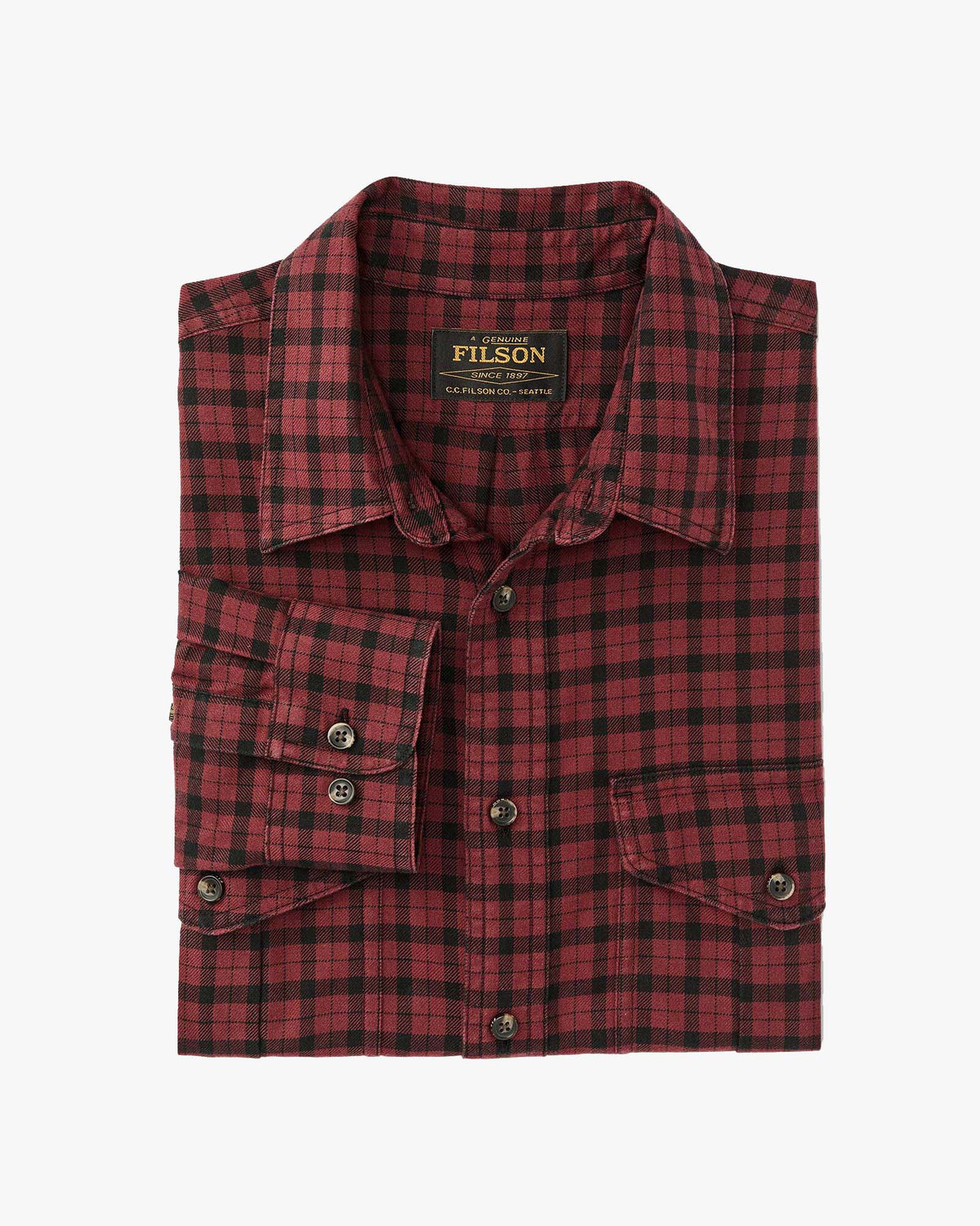 Filson Lightweight Alaskan Guide Shirt - Port / Black Plaid | Filson Shirts | Jeanstore