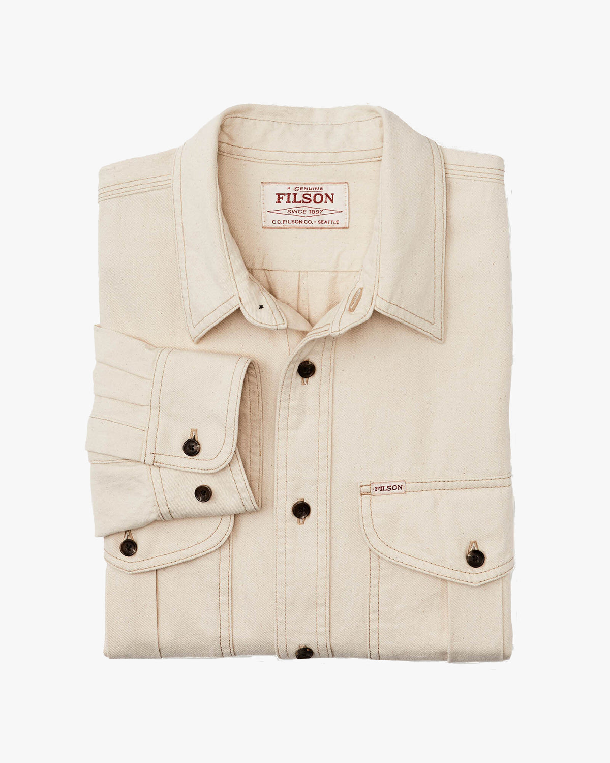 Filson Natural Twill Guide Shirt - Natural Seed | Filson Shirts | JEANSTORE