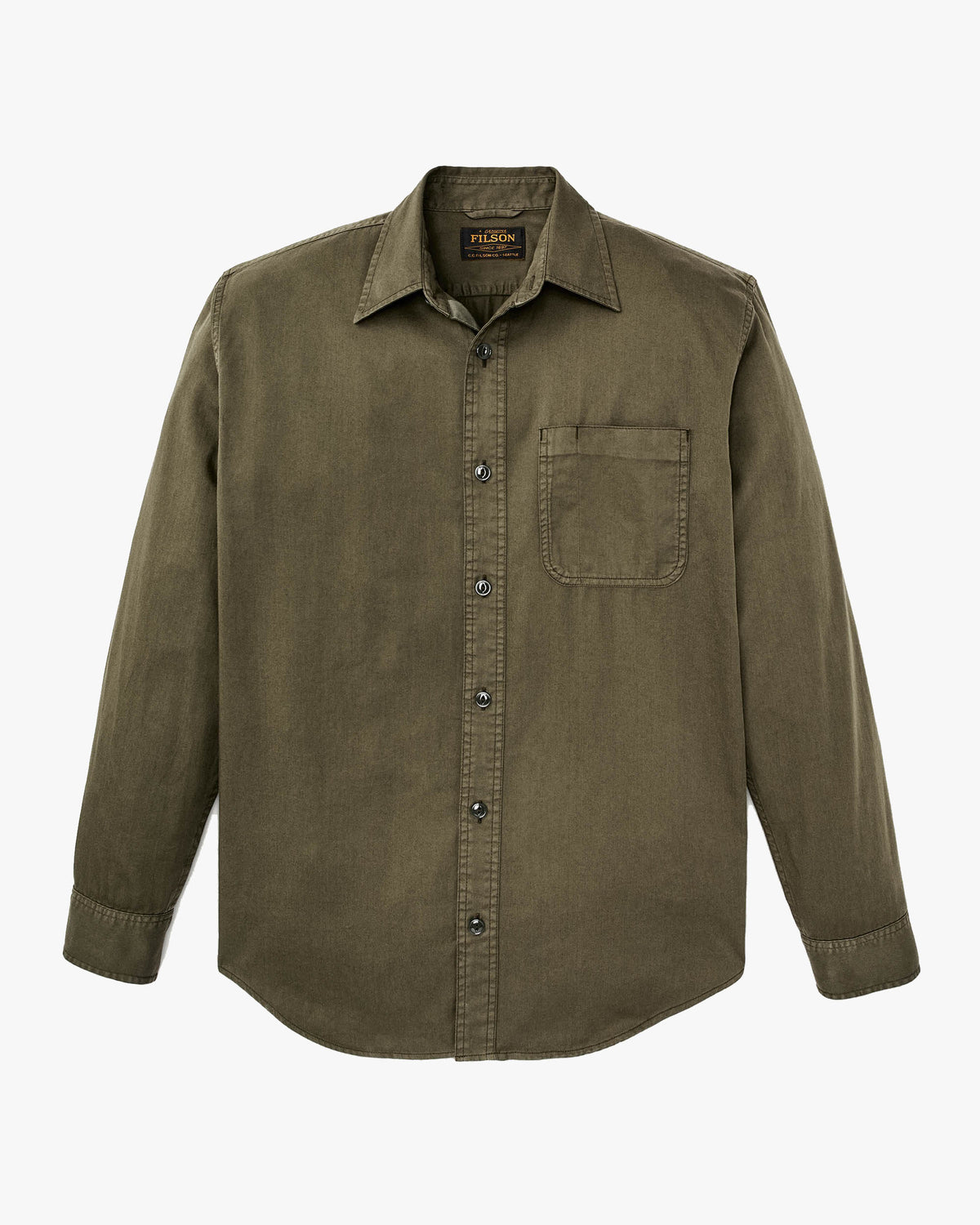 Filson 4.5oz Twill Shirt - Military Olive | Filson Shirts | JEANSTORE