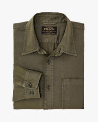 Filson 4.5oz Twill Shirt - Military Olive | Filson Shirts | JEANSTORE