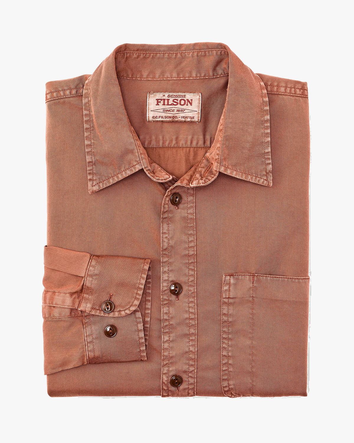 Filson 4.5oz Twill Shirt - Copper Brown | Filson Shirts | JEANSTORE