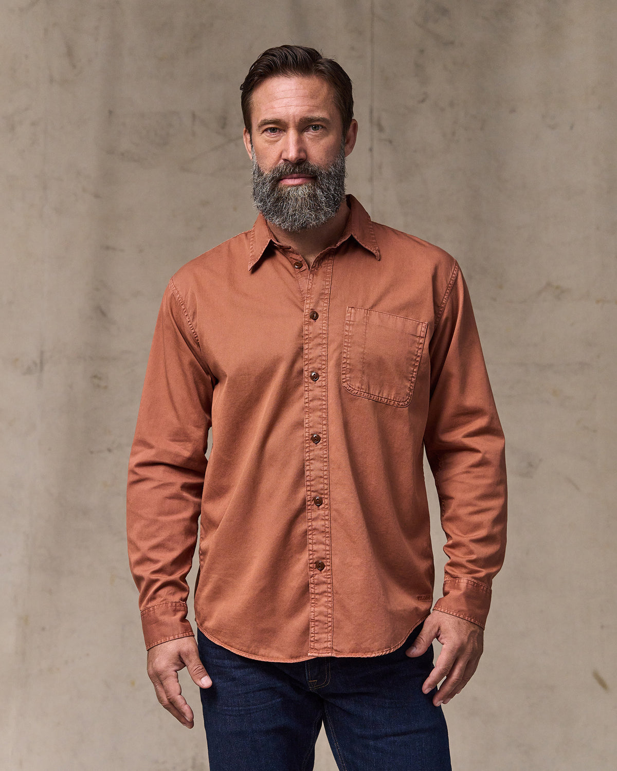 Filson 4.5oz Twill Shirt - Copper Brown | Filson Shirts | JEANSTORE
