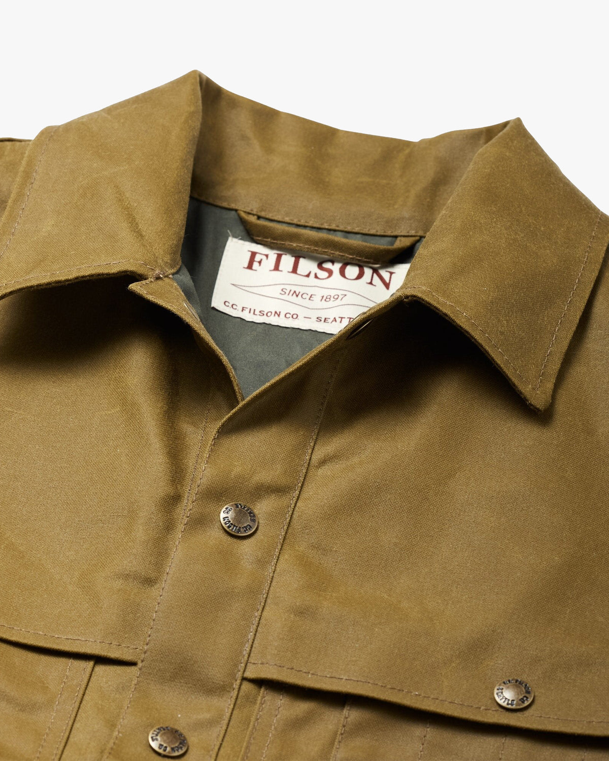 Filson Lined Tin Cloth Cruiser Jacket - Dark Tan | Filson Jackets & Coats | JEANSTORE