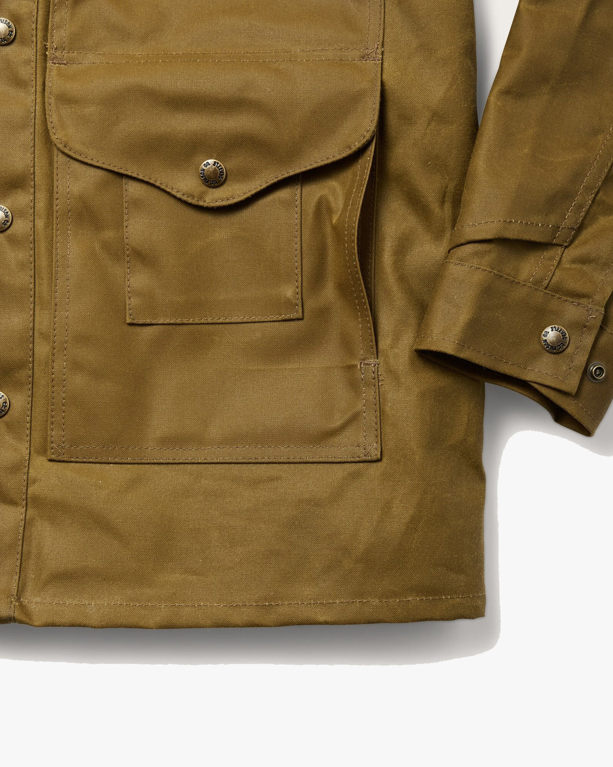 Filson Lined Tin Cloth Cruiser Jacket - Dark Tan | Filson Jackets & Coats | JEANSTORE