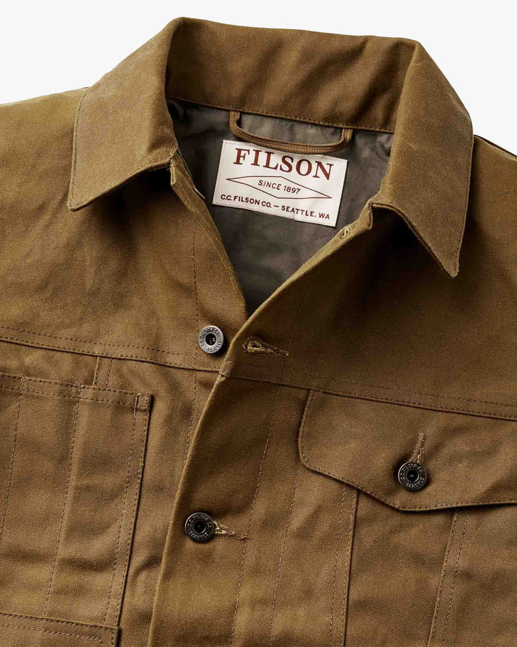 Filson Tin Cloth Short Lined Cruiser Jacket Dark Tan