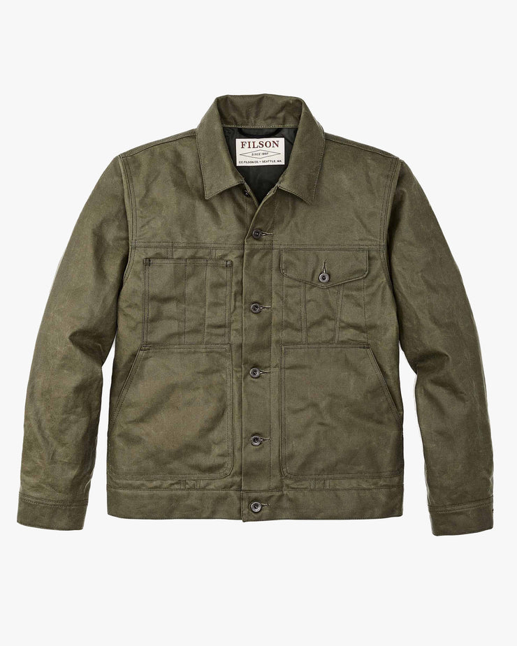 Filson Tin Cloth Short Lined Cruiser Jacket Military Green