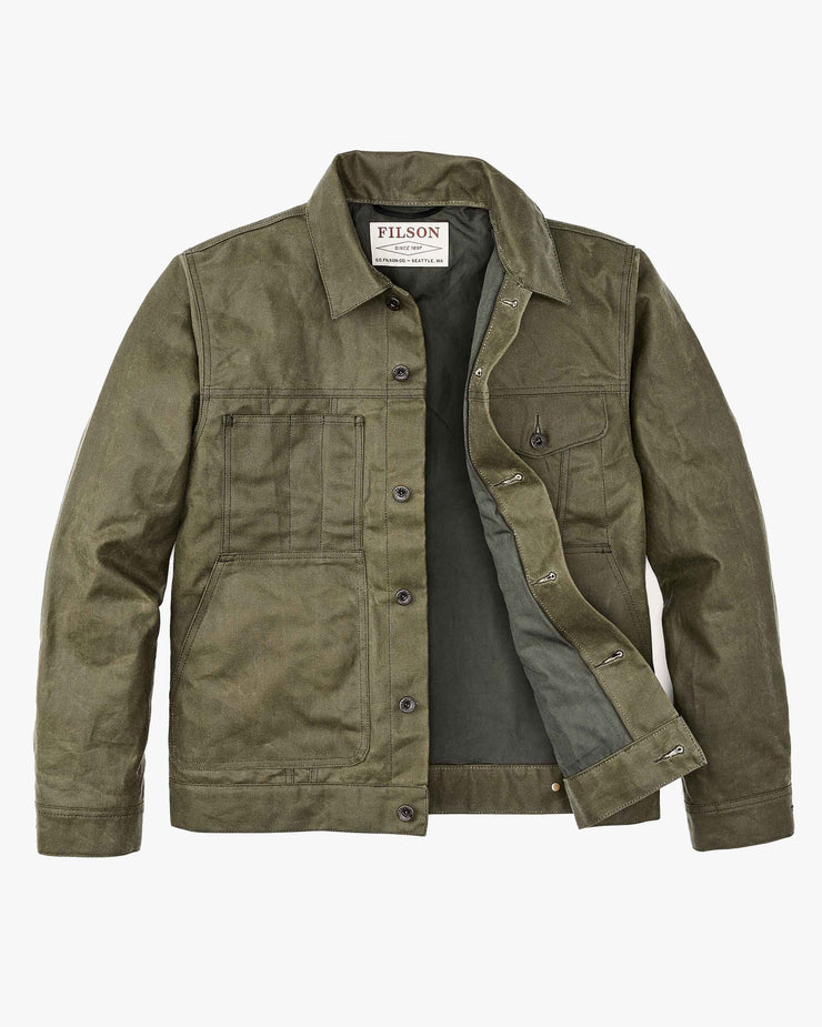 Filson Tin Cloth Short Lined Cruiser Jacket Military Green