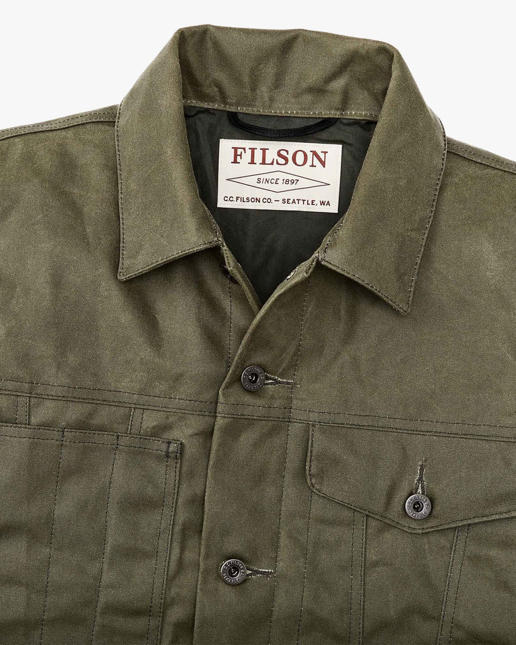 Filson Tin Cloth Short Lined Cruiser Jacket - Military Green | Filson Jackets & Coats | JEANSTORE