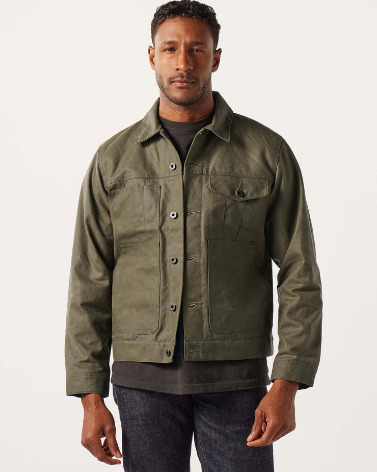 Filson Tin Cloth Short Lined Cruiser Jacket Military Green