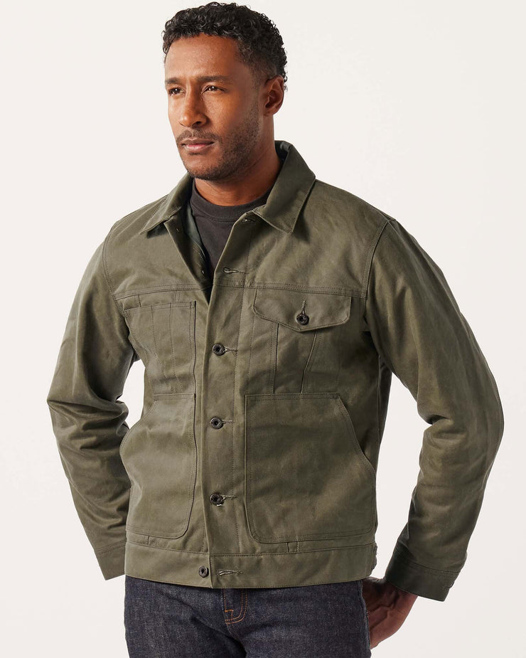 Filson Tin Cloth Short Lined Cruiser Jacket - Military Green | Filson Jackets & Coats | JEANSTORE