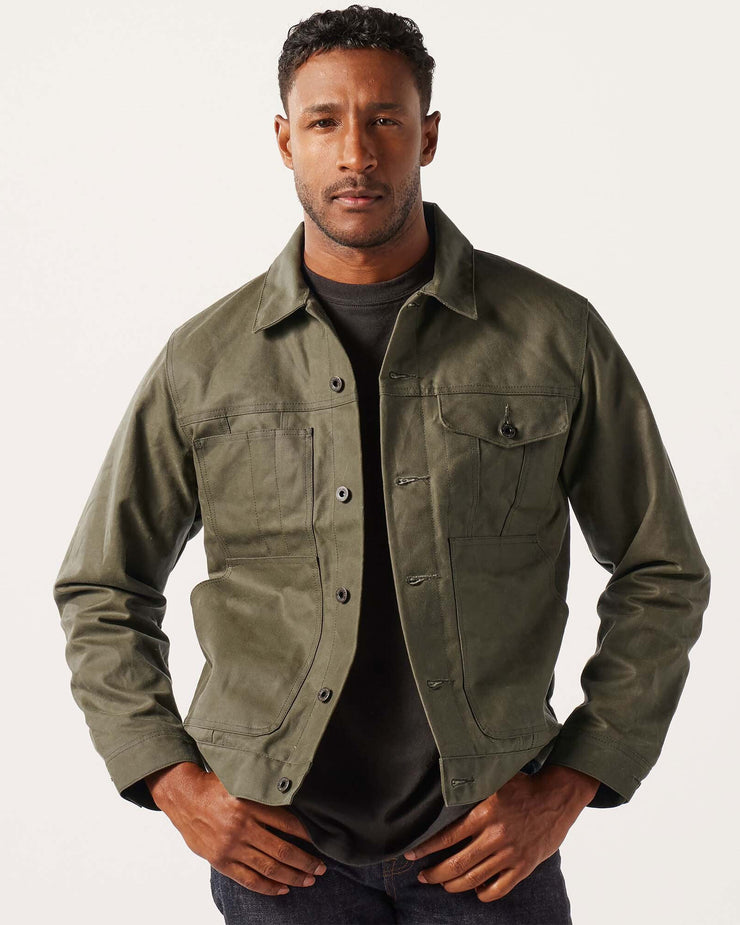 Filson Tin Cloth Short Lined Cruiser Jacket - Military Green | Filson Jackets & Coats | JEANSTORE