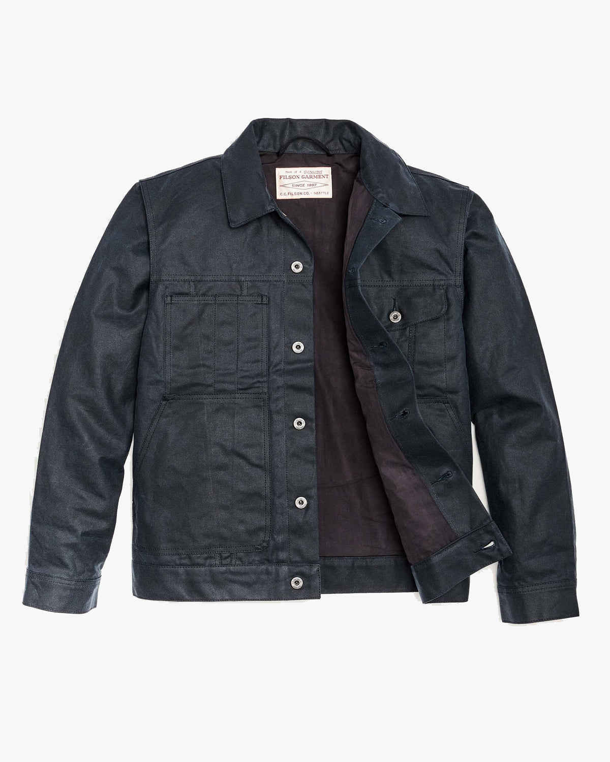 Filson Tin Cloth Short Lined Cruiser Jacket - Service Blue | Filson Jackets & Coats | Jeanstore
