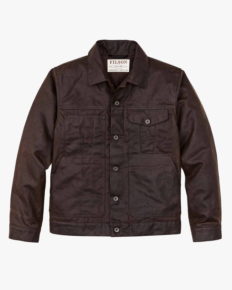 Filson Tin Cloth Short Lined Cruiser Jacket - Dark Brown