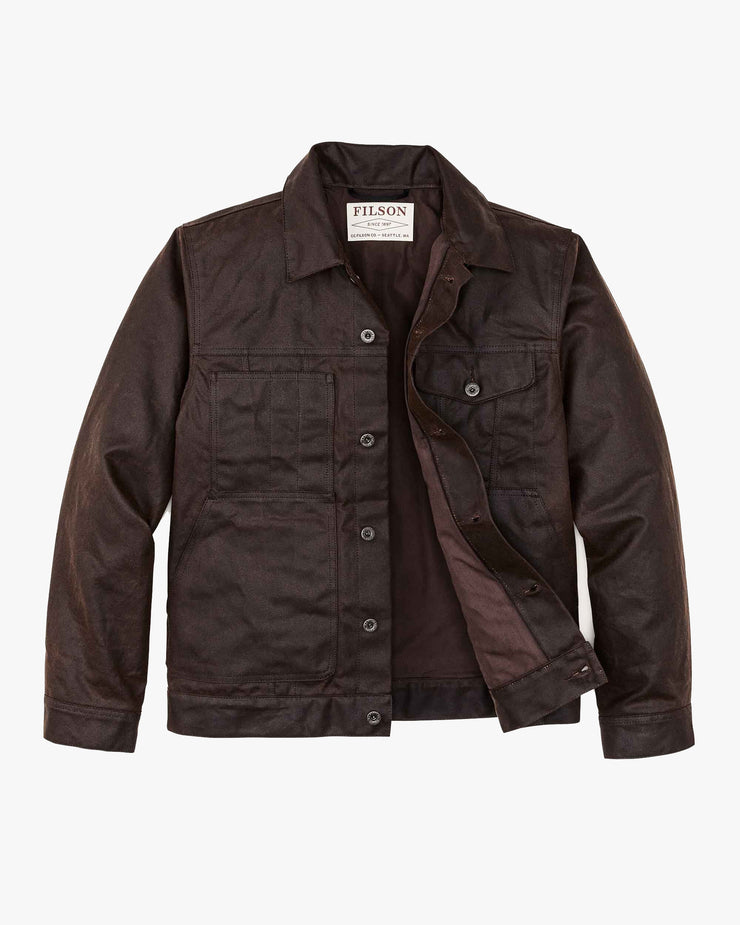 Filson Tin Cloth Short Lined Cruiser Jacket - Dark Brown