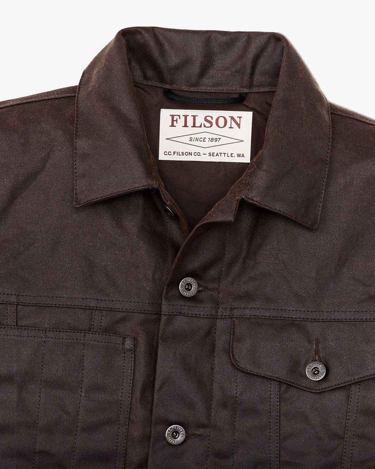 Filson Tin Cloth Short Lined Cruiser Jacket - Dark Brown