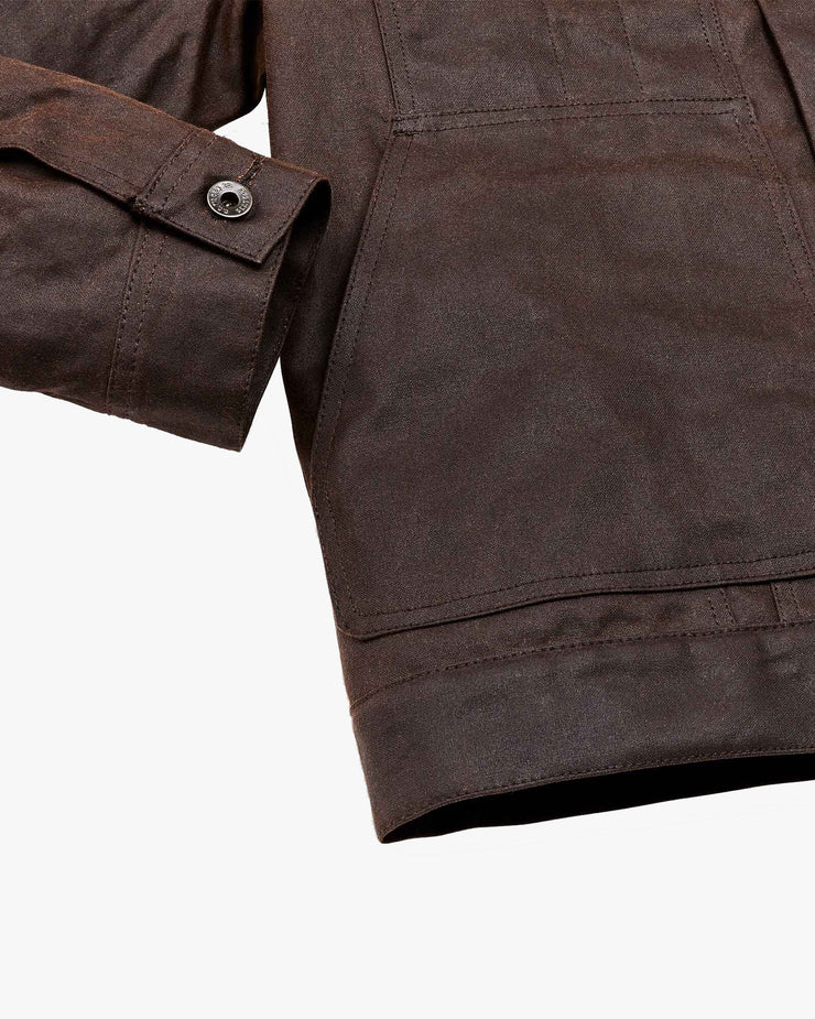 Filson Tin Cloth Short Lined Cruiser Jacket - Dark Brown