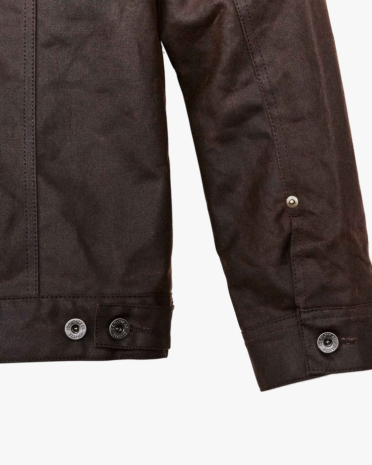 Filson Tin Cloth Short Lined Cruiser Jacket - Dark Brown