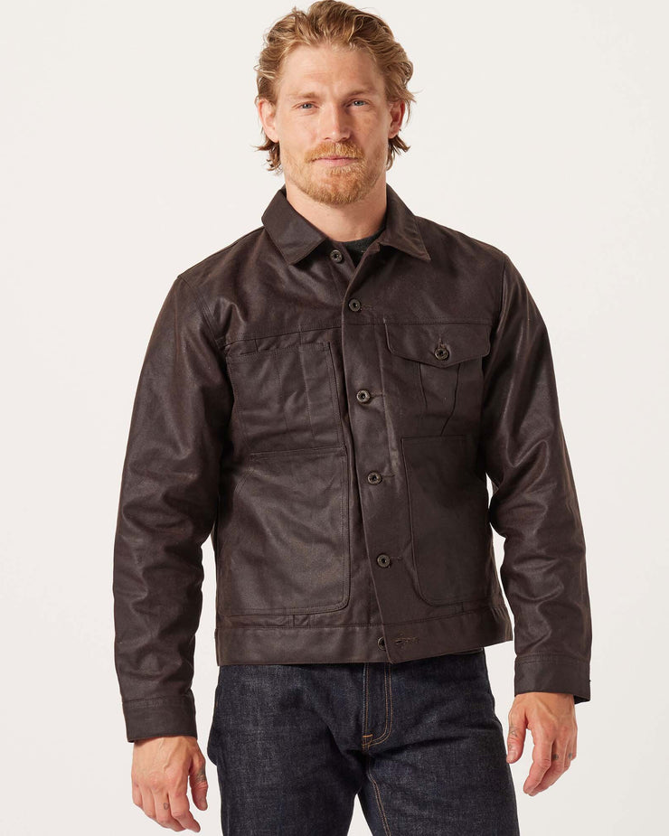 Filson Tin Cloth Short Lined Cruiser Jacket - Dark Brown