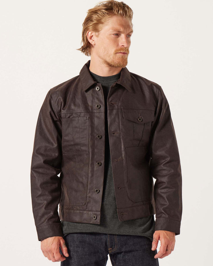 Filson Tin Cloth Short Lined Cruiser Jacket - Dark Brown