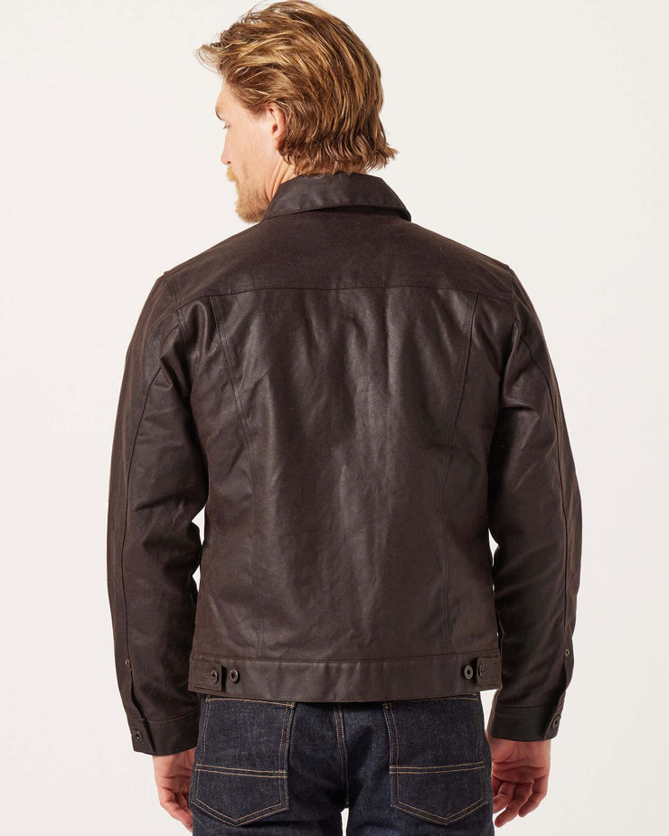 Filson Tin Cloth Short Lined Cruiser Jacket Dark Brown