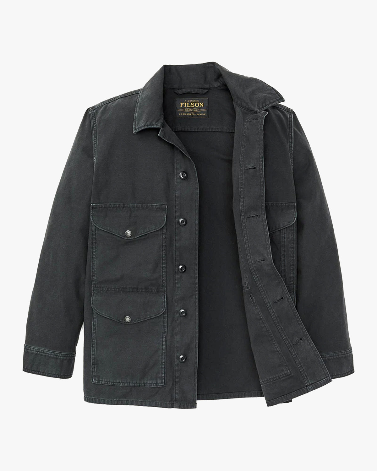 Filson Reverse Sateen Field Cruiser Jacket - Washed Faded Black