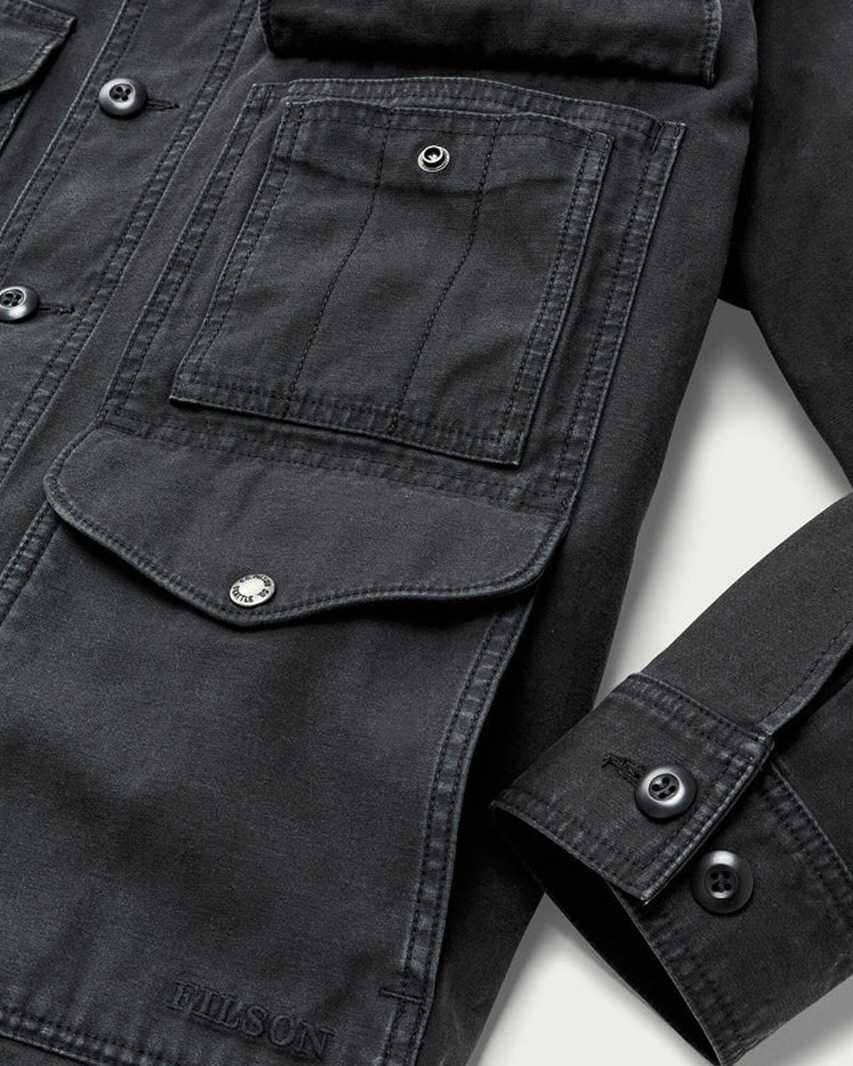 Filson Reverse Sateen Field Cruiser Jacket - Washed Faded Black