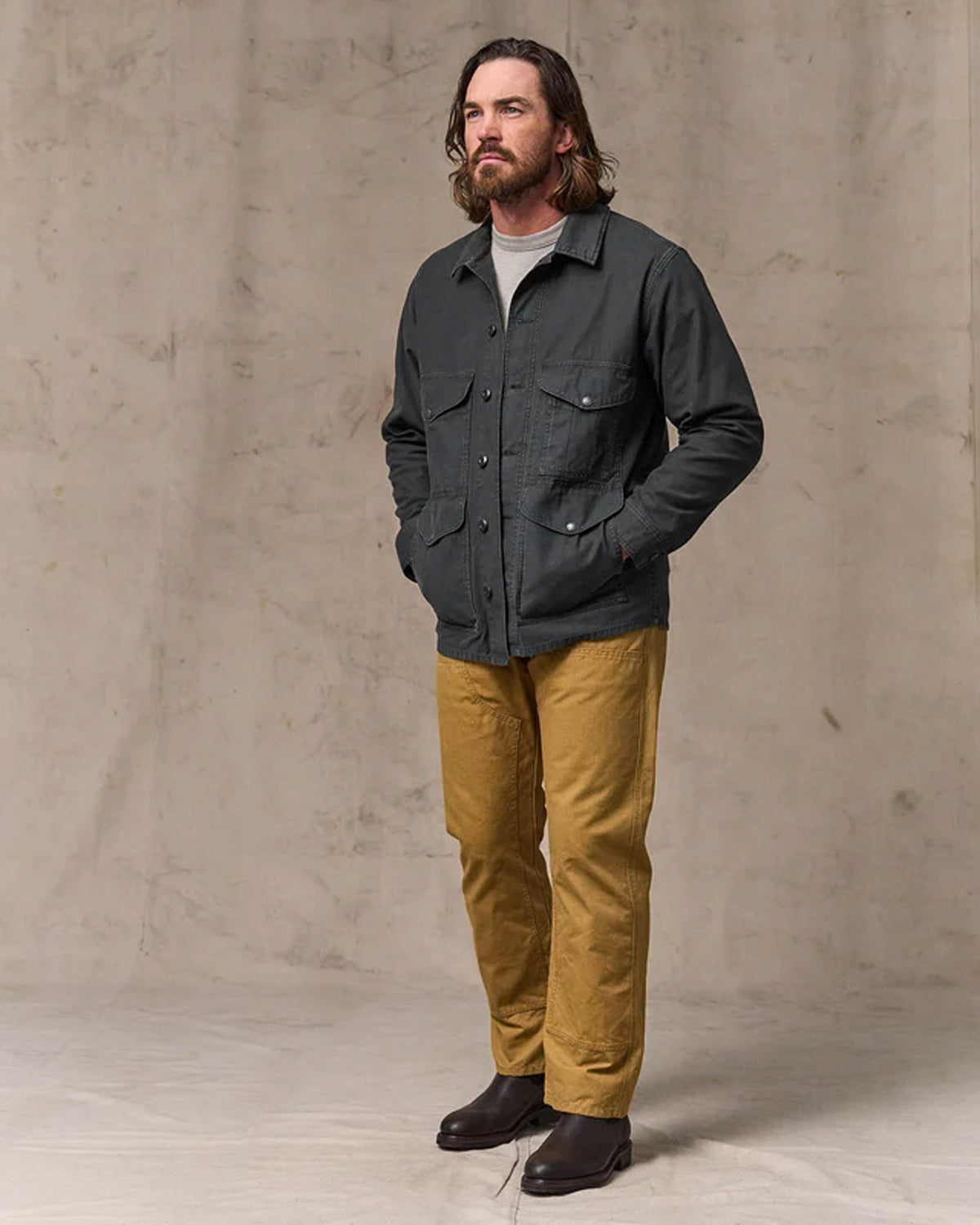 Filson Reverse Sateen Field Cruiser Jacket - Washed Faded Black