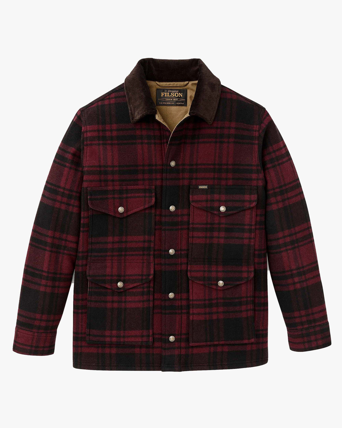 Filson Spokane Insulated Cruiser Jacket - Port / Black Plaid | Filson Jackets & Coats | Jeanstore