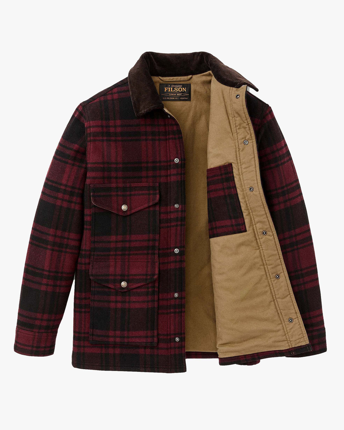 Filson Spokane Insulated Cruiser Jacket - Port / Black Plaid | Filson Jackets & Coats | Jeanstore