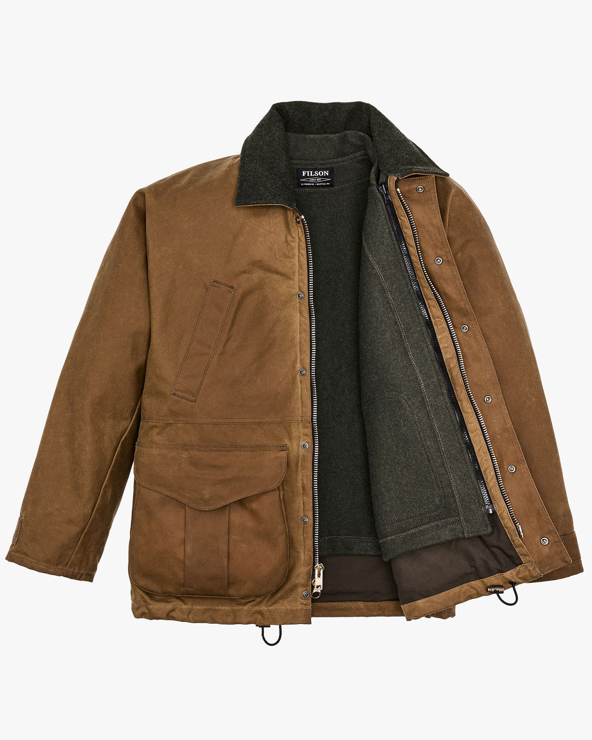 Filson Lined Tin Cloth Field Jacket - Dark Tan | Filson Jackets & Coats | JEANSTORE