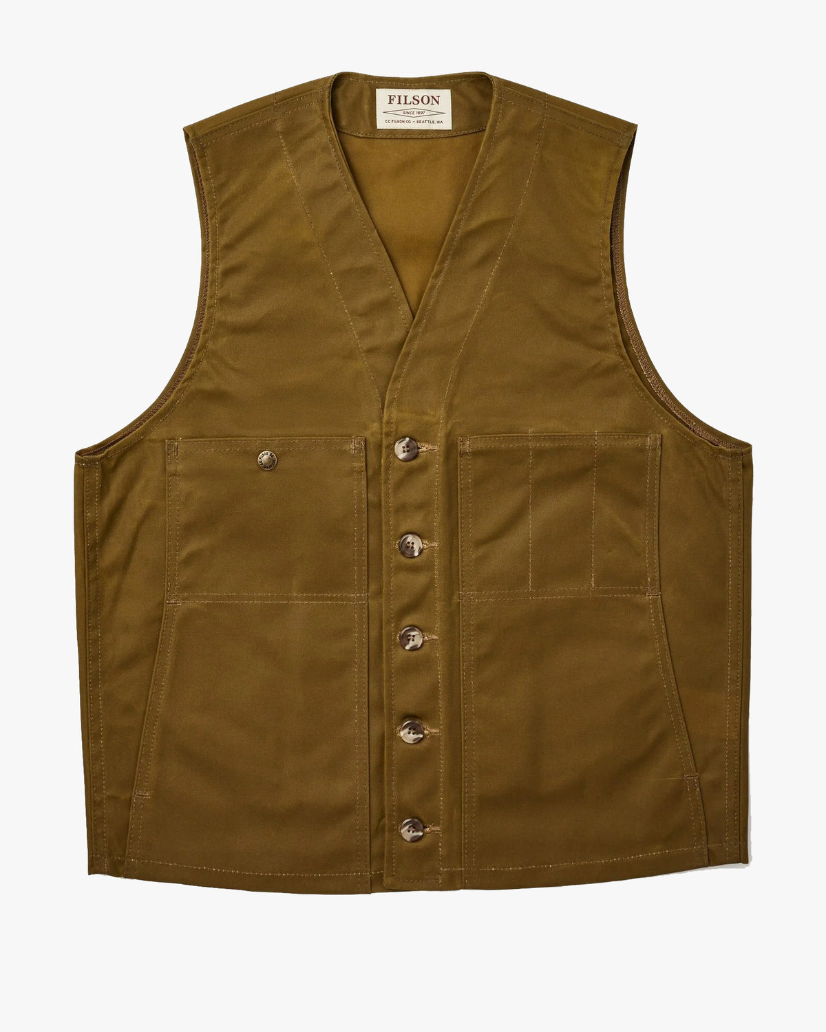 Filson Oil Tin Cloth Vest - Dark Tan