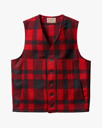 Filson Mackinaw Wool Vest - Red / Black Plaid