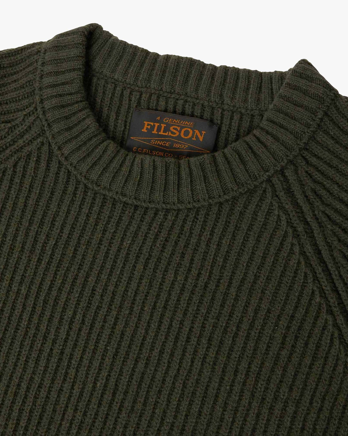 Filson Cascade Rib Crewneck Sweater - Pine Green