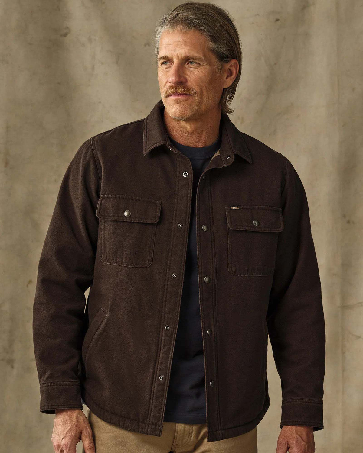 Filson Fleece Lined Jac-Shirt - Dark Brown | Filson Jackets & Coats | Jeanstore