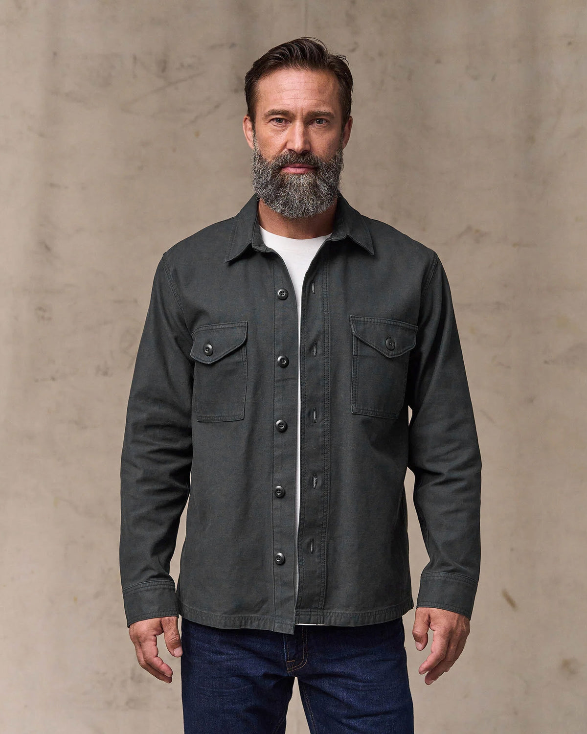 Filson Reverse Sateen Field Jac-Shirt - Washed Faded Black