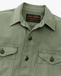 Filson Reverse Sateen Field Jac-Shirt - Washed Fatigue Green | Filson Jackets & Coats | JEANSTORE