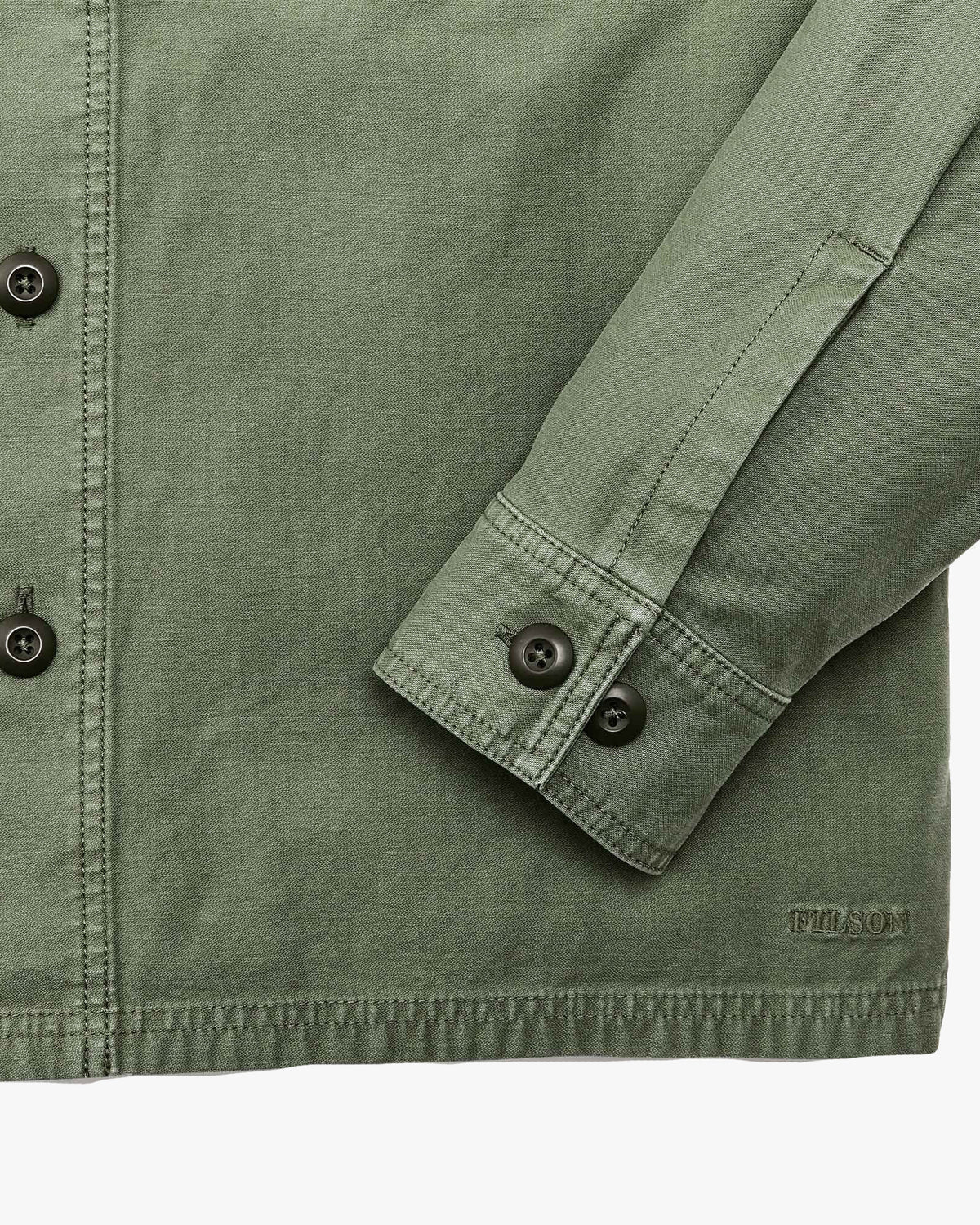 Filson Reverse Sateen Field Jac-Shirt - Washed Fatigue Green | Filson Jackets & Coats | JEANSTORE