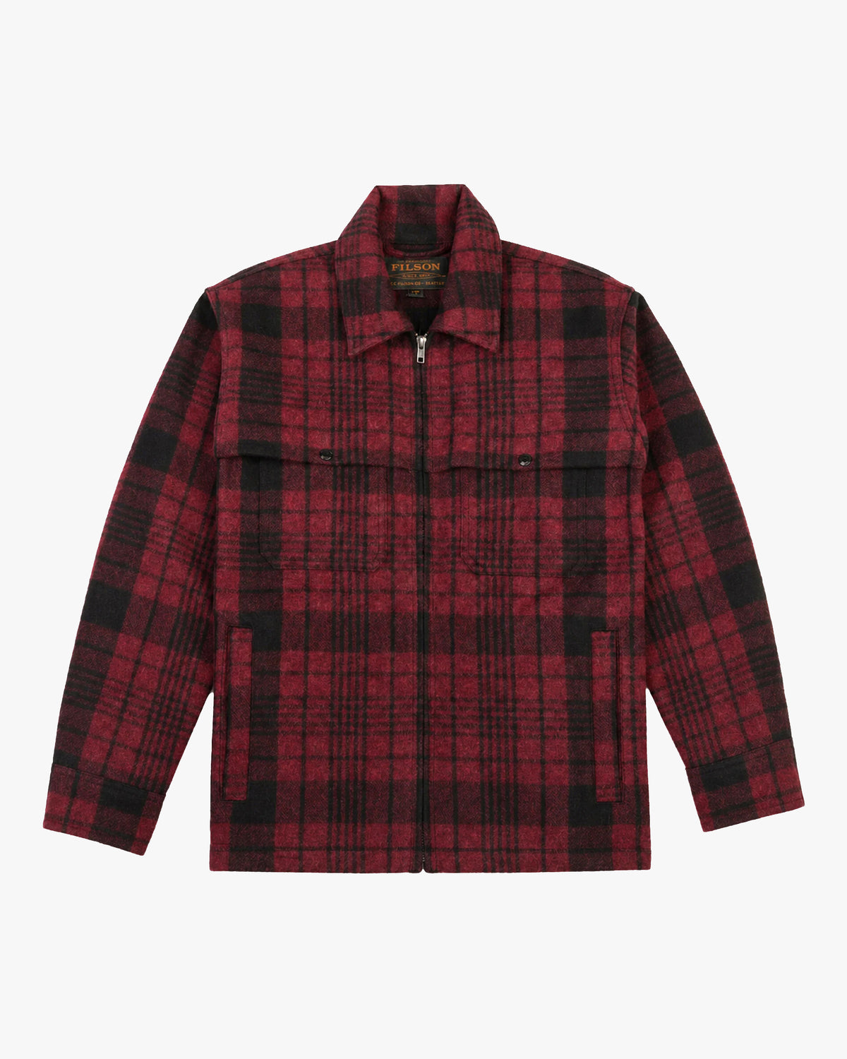 Filson Forester Wool Jacket - Burgundy / Black Plaid